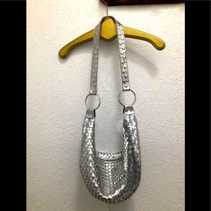 Silver weaved bag